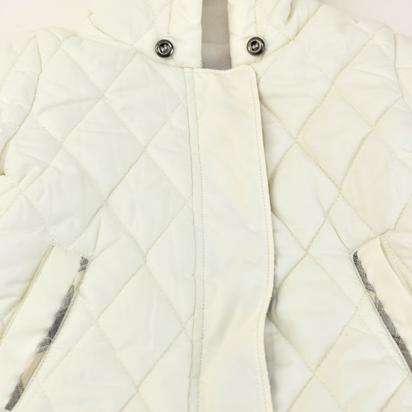 BURBERRY White & Nova Check Logo, Hooded Coat - Picture 3 of 8